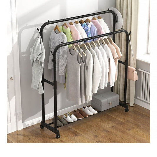 Rack De Ropa 2 Tubos Con Hojas